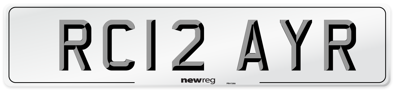 RC12 AYR Number Plate from New Reg